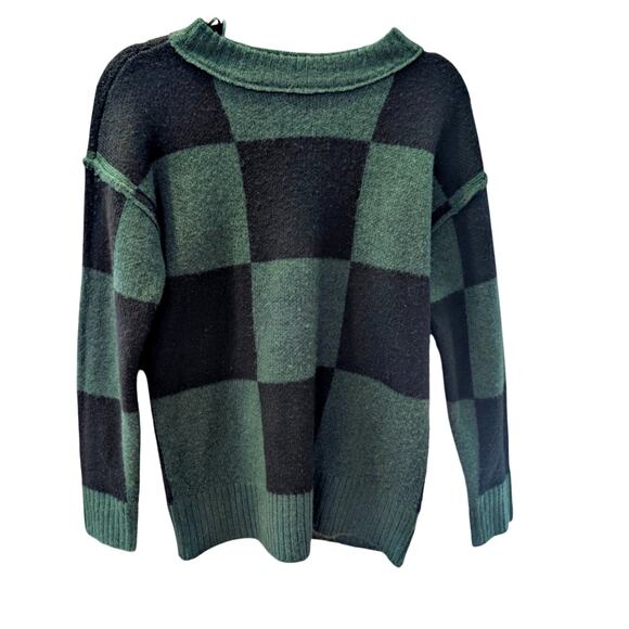 Arizona Jean Co Green Black Buffalo Check Sweater Pullover Size XS Cozy Soft - Picture 1 of 6